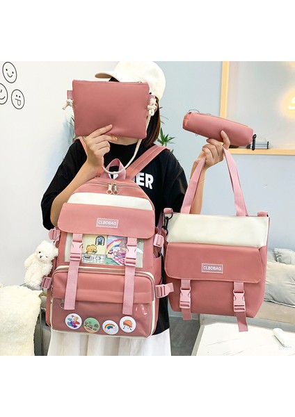 Öğrenci Okul Çantası Büyük Kapasiteli Sırt Çantası (Dörtlü Set) (Yurt Dışından) modelleri