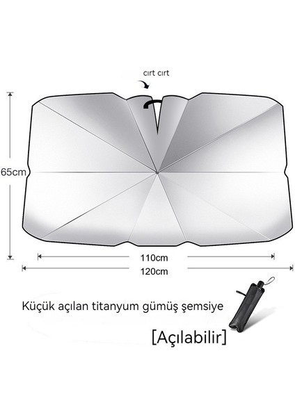 Otomotiv Titanyum Gümüş Şemsiye-Siyah Açık Stil (Yurt Dışından) fırsatları