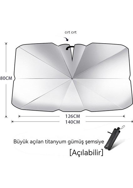 Otomotiv Titanyum Gümüş Şemsiye-Siyah Açık Stil (Yurt Dışından) indirimleri