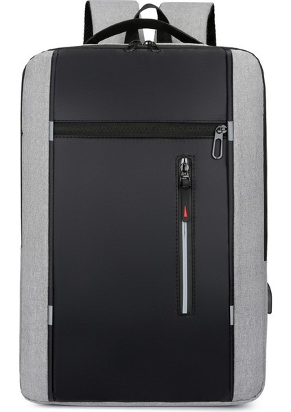 Erkek Sırt Çantası USB Şarj Iş Bilgisayar Çantası Çok Fonksiyonlu Öğrenci Okul Çantası (Yurt Dışından)