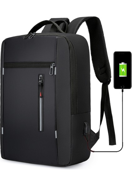 Erkek Sırt Çantası USB Şarj Iş Bilgisayar Çantası Çok Fonksiyonlu Öğrenci Okul Çantası (Yurt Dışından) fiyatları