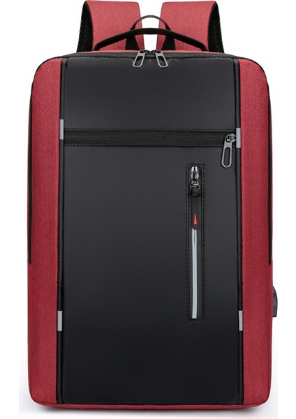 Erkek Sırt Çantası USB Şarj Iş Bilgisayar Çantası Çok Fonksiyonlu Öğrenci Okul Çantası (Yurt Dışından)