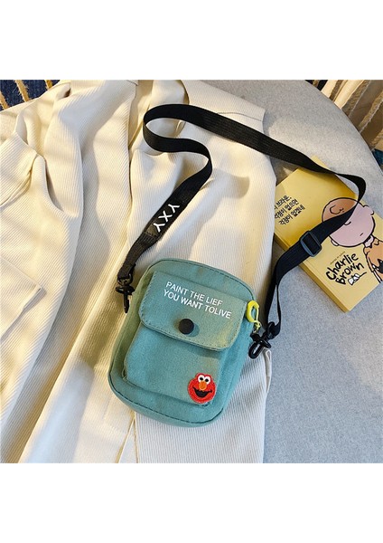 Öğrenci Tuval Çanta Mini Cep Telefonu Çantası Sevimli Omuz Çantası (Yurt Dışından) fiyatları