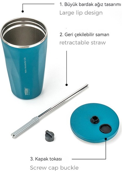 Yeni Paslanmaz Çelik Kahve Fincanı Yalıtım Araba Pipetli Bardak Vakum Büyük Kapasiteli Su Şişesi (Yurt Dışından) fırsatları