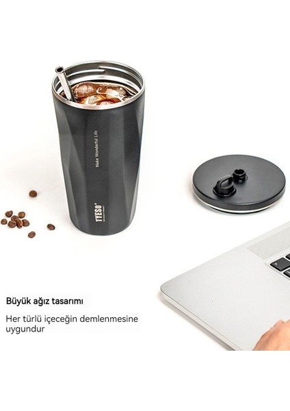 Yeni Paslanmaz Çelik Kahve Fincanı Yalıtım Araba Pipetli Bardak Vakum Büyük Kapasiteli Su Şişesi (Yurt Dışından) indirimleri