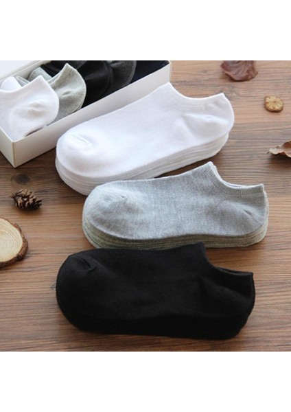 10 Çift Beyaz-Gri-Siyah Çorap 10 Lu Ekonomik Paket