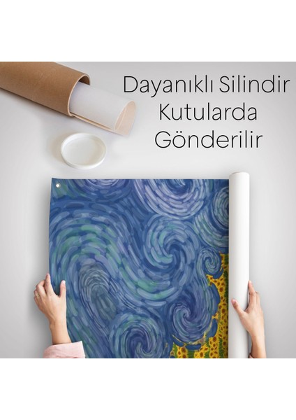 Vincent Van Gogh Temalı Illüstrasyon Duvar ÖRTÜSÜ-HALISI-6361