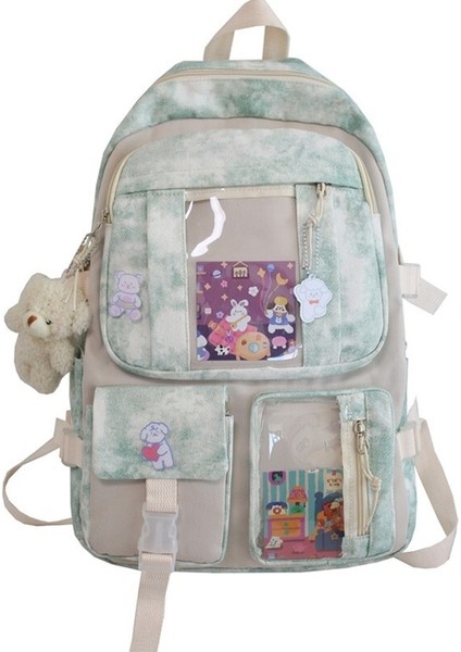 Çok Bölmeli Aksesuarlı Sırt Çantası - Pembe (Yurt Dışından)