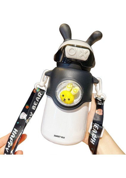 Tavşan Pipetli Diagonal Termos Su Şişesi 500ML (Yurt Dışından)