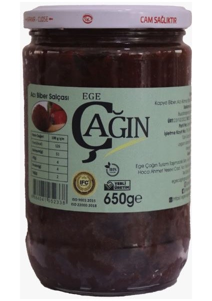 Ege Çağın Acı Biber Salçası 650 G