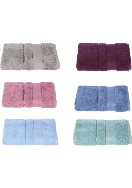 6 Adet Pamuklu El Yüz Havlusu (50X90)-TREND
