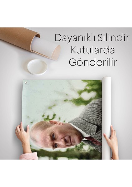 Mustafa Kemal Atatürk Paltolu Fotoğrafı Duvar Örtüsü - HALISI-6199 indirimleri