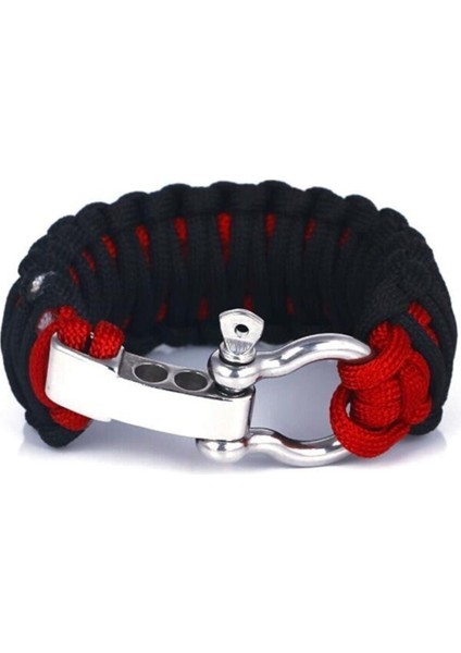 Paracord Survival King Cobra Bileklik 3 Kademeli Metal Omega Klips