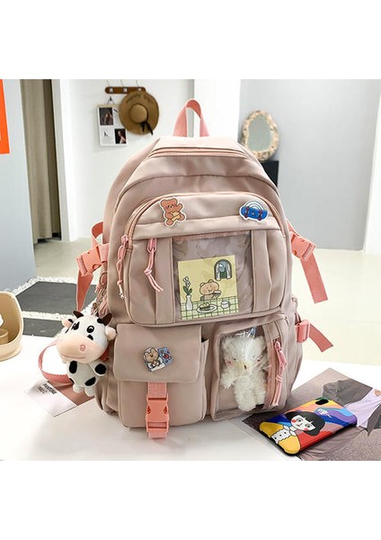 Çok Bölmeli Büyük Kapasiteli Sırt Çantası - Pembe (Yurt Dışından) fırsatları