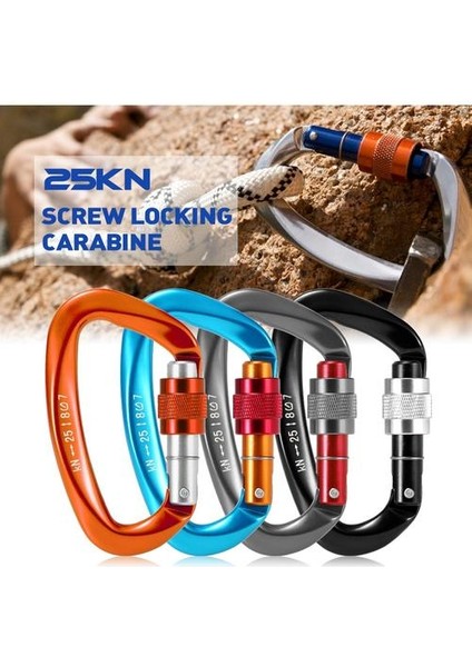 25KN Vida Kilitleme Kapısı Karabina Ağır D-Şekil Toka (Yurt Dışından) fiyatları