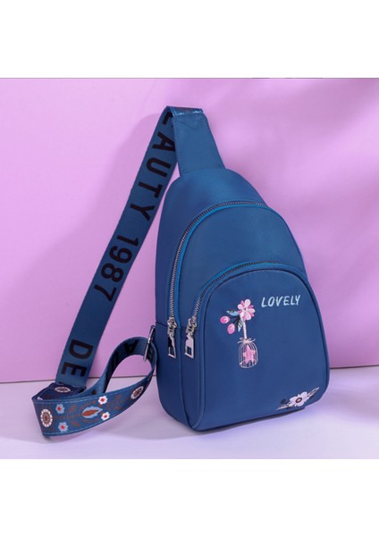 Çok Yönlü Moda Işlemeli Bayan Göğüs Çantası Messenger Çanta Bel Çantası (Yurt Dışından)
