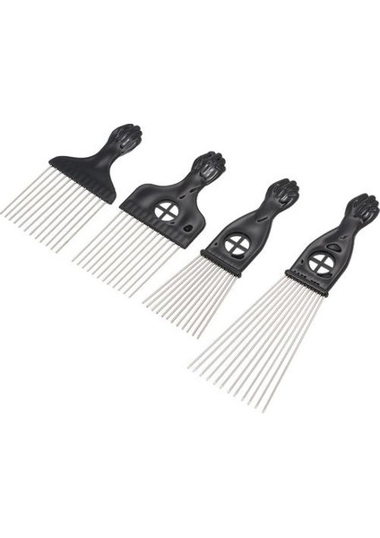 4'lü Siyah Tarak Set Metal Afro Saç Stili Tarak Kıvırcık (Yurt Dışından) fiyatları