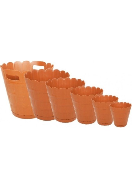 Plastik Papatya Saksı 6'lı Set