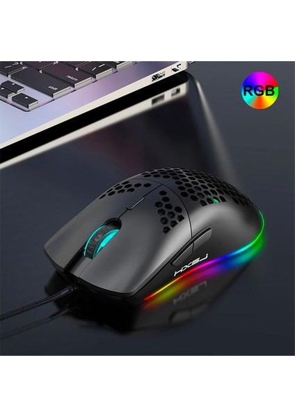 J900 USB Kablolu Rgb Dpi Oyuncu Mouse Gaming Mouse (Yurt Dışından)