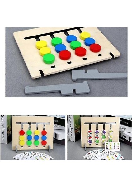 Çocuklar Montessori Eğitim Dört Renk ve Meyve Kart Ahşap Oyuncaklar ile Çift Taraflı Eşleştirme (Yurt Dışından) fiyatları