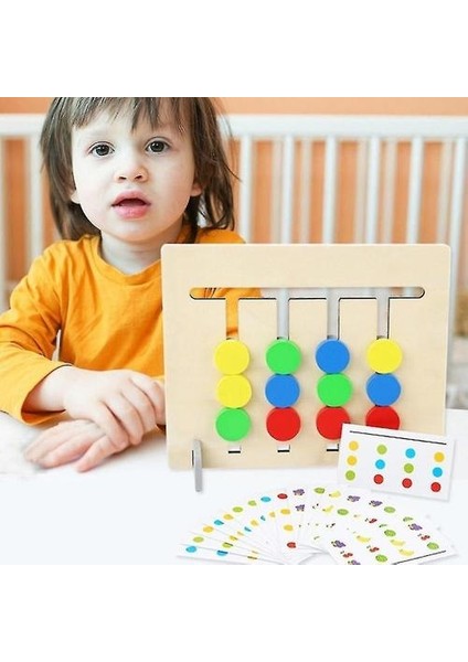 Çocuklar Montessori Eğitim Dört Renk ve Meyve Kart Ahşap Oyuncaklar ile Çift Taraflı Eşleştirme (Yurt Dışından) modelleri