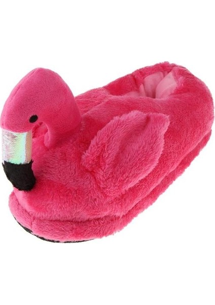 Güzel 3D Flamingo Sıcak Terlik Ayak Isıtıcı Pamuk Peluş Ev Kış Ayakkabı Gül Tam Terlikler (Yurt Dışından)