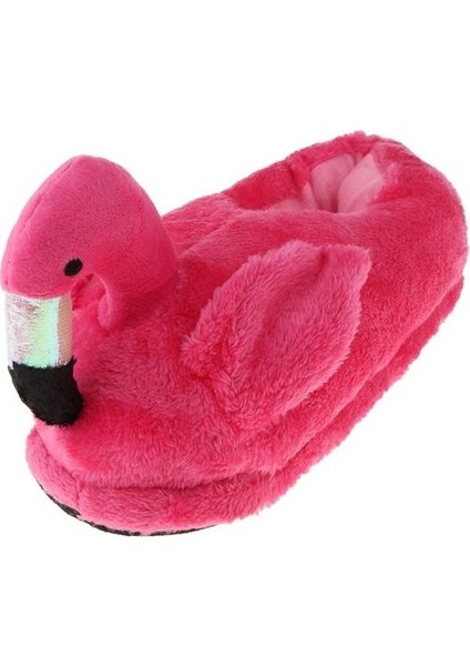 Güzel 3D Flamingo Sıcak Terlik Ayak Isıtıcı Pamuk Peluş Ev Kış Ayakkabı Gül Tam Terlikler (Yurt Dışından)