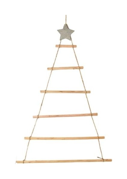 Ahşap Merdiven Noel Ağacı Duvar Tatil Parti Dekorasyon Doğal Ahşap Için Dıy Asılı (Yurt Dışından)