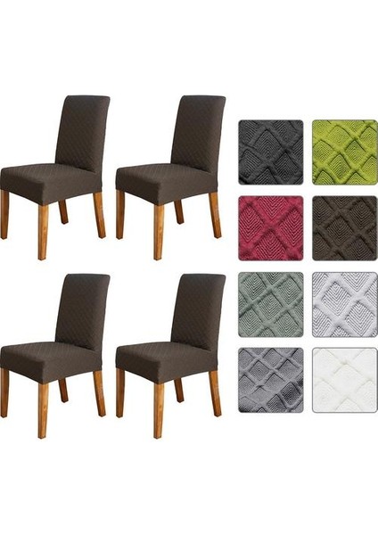 Streç Katı Elmas Kafes Yemek Sandalye Kapak Slipcover Kılıf (Yurt Dışından) modelleri