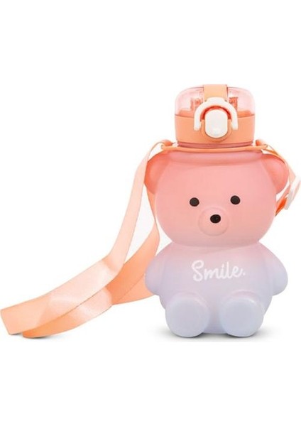 800ML Ayı Modeli Çocuk Su Şişesi 800ML - Pembe / Açık Mor (Yurt Dışından)