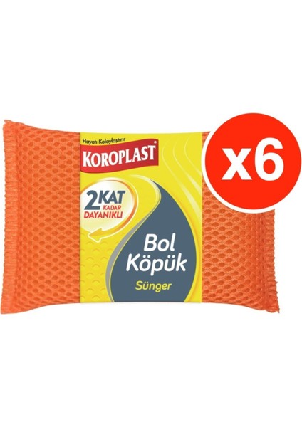 Bol Köpük Sünger x 6 Ade