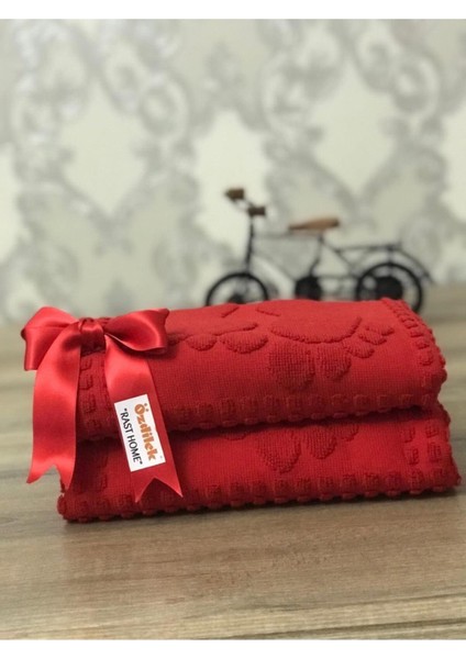 Banyo Ayak Havlusu 2'li(Kırmızı