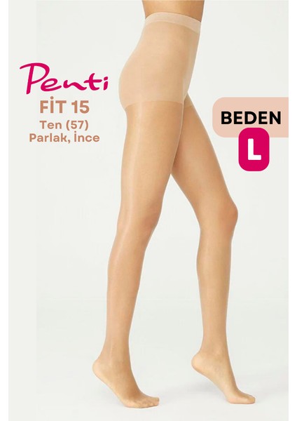 Fit 15 Den Parlak Ince Külotlu Çorap Ten/nude (57) - 3 Numara Large