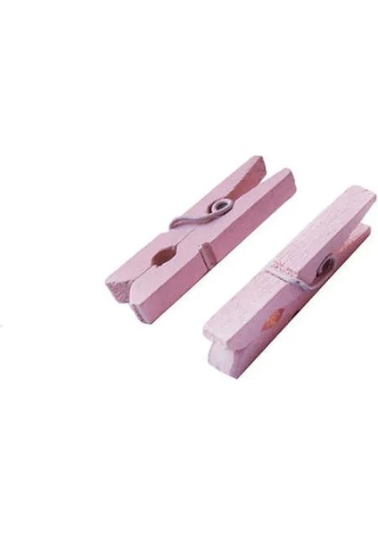 Pembe Renk Ahşap Minik Renkli Mandal Fotoğraf Asmalık Dekoratif Kağıt Tutucu Mini Mandal 50'li fiyatları