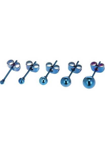 Paslanmaz Çelik Yuvarlak Top Kulak Studs Küpe (Yurt Dışından)