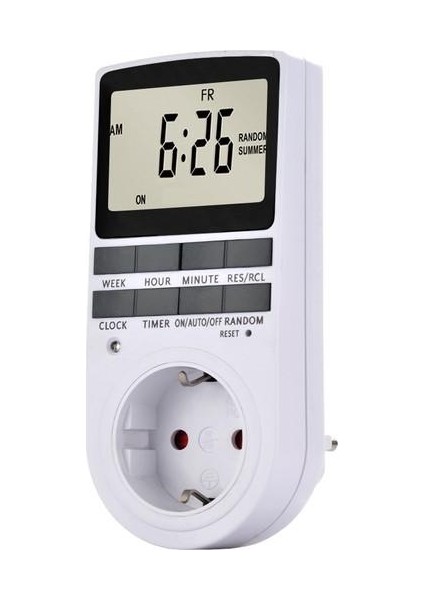 Dijital Plug-In Zamanlayıcı Soket LCD Ekran Eu Fiş (Yurt Dışından)
