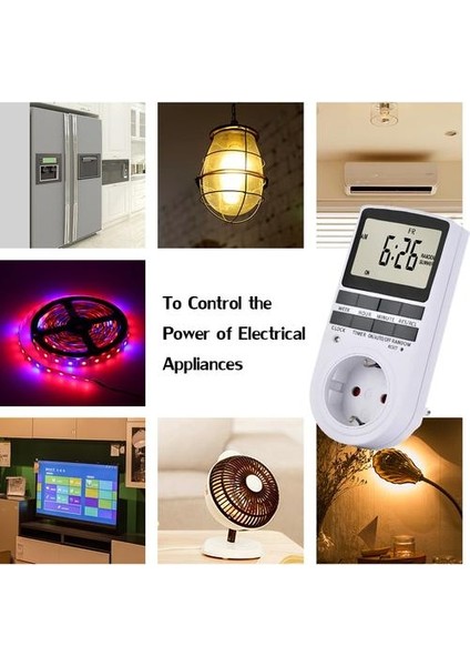 Dijital Plug-In Zamanlayıcı Soket LCD Ekran Eu Fiş (Yurt Dışından) modelleri