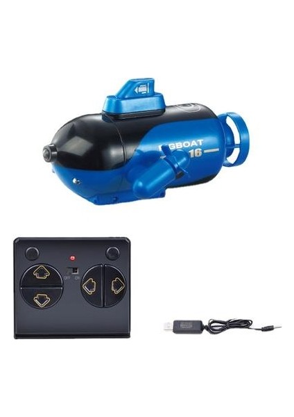 Mini Rc Oyuncak Uzaktan Kumanda Teknesi Denizaltı Gemi Elektrikli Su Geçirmez Dalış Mavi (Yurt Dışından)