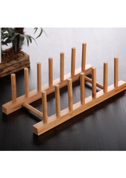 6'lı Tabaklık Bambu Ahşap Tabaklık