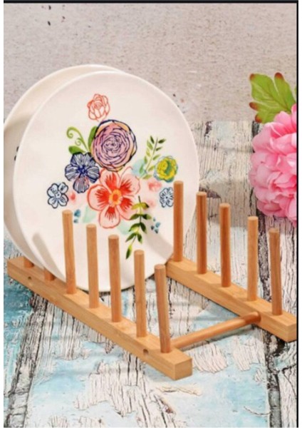 6'lı Tabaklık Bambu Ahşap Tabaklık fırsatları