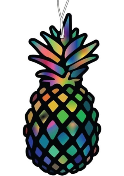 Accessories Ananas Desenli Parfüm Esanslı Baskılı Ipli Dekoratif Asma Ayna Oto Araç Kokusu