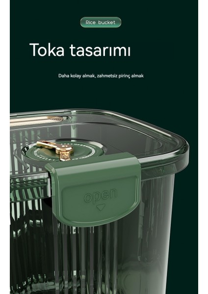 Ev Hafif Lüks Un Pirinç Kovası Mutfak Böcek Geçirmez ve Neme Dayanıklı Tahıl Depolama Tankı Çift Şeffaf Sızdırmaz Pirinç Saklama Kovası 6kg (Yurt Dışından) fiyatları