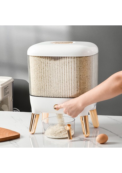 Yeni Hafif Lüks Altın Kaplama Pirinç Kutusu Mutfak Mühürlü Preslenmiş Depolama Pirinç Kovası Ev Tipi Nem Geçirmez ve Böcek Geçirmez Otomatik Pirinç Kovası 10KG (Yurt Dışından) fırsatları