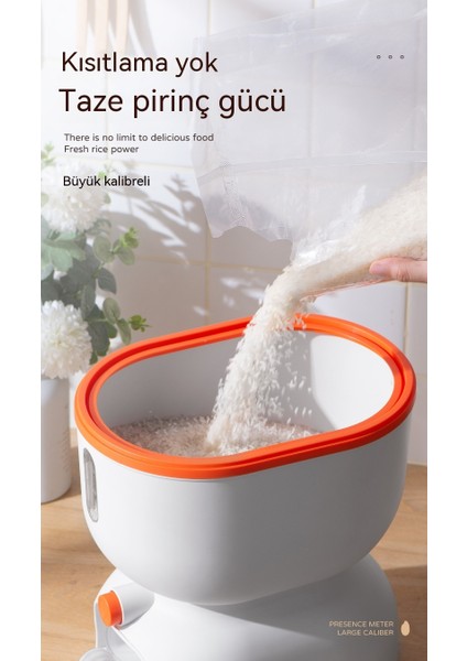 Basılı Ölçüm Pirinç Kovası Mutfak Pirinç Kutusu Mühürlü Tahıl Depolama Kovası Ev Tipi Pirinç Saklama Kutusu Plastik Böcek Geçirmez Nem Geçirmez Pirinç Kovası 4kg (Yurt Dışından)