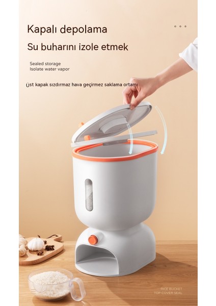 Basılı Ölçüm Pirinç Kovası Mutfak Pirinç Kutusu Mühürlü Tahıl Depolama Kovası Ev Tipi Pirinç Saklama Kutusu Plastik Böcek Geçirmez Nem Geçirmez Pirinç Kovası 4kg (Yurt Dışından) fırsatları