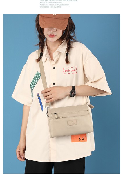 Messenger Çanta Bayan Büyük Kapasiteli Çok Katmanlı Omuz Çantası Japon Basit Vahşi Su Geçirmez Çanta (Yurt Dışından) modelleri