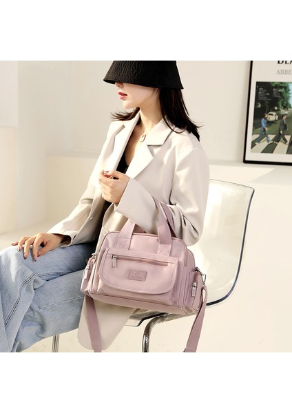 Yeni Kadın Moda Moda Omuz Çantası Büyük Kapasiteli Su Geçirmez Naylon Sırt Çantası Çok Katmanlı Banliyö Messenger Çanta (Yurt Dışından) modelleri