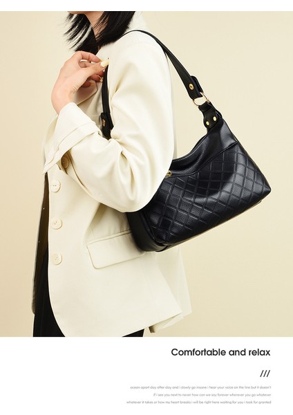 Kadın Çantası 2023 Yeni Orta Yaşlı Anne Çantası Basit ve Çok Katlı Pratik Büyük Kapasiteli Doku Tek Omuz Messenger Çantası (Yurt Dışından) modelleri