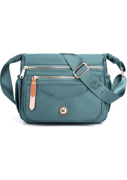 Çok Katmanlı Omuz Çantası Büyük Kapasiteli Su Geçirmez Naylon Crossbody Çanta Kadın Gündelik Cep Telefonu Sırt Çantası (Yurt Dışından)