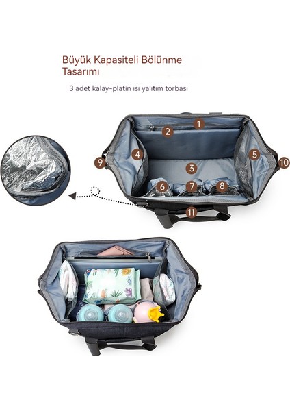 Yeni Taşınabilir Büyük Kapasiteli Mumya Çanta Su Geçirmez Tek Omuz Mumya Çanta Tote Mumya Çanta (Yurt Dışından) fiyatları